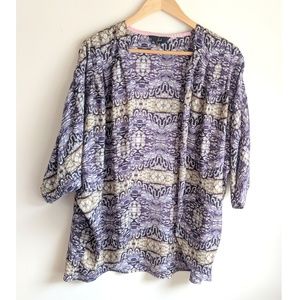 BB Dakota Batik Dolman Sleeve Open Front Top